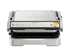 Tefal OptiGrill 2 v 1 GC772D30 Inox kontaktní gril, 2100 W, termostat, odkapávací nádobka, aplikace Tefal