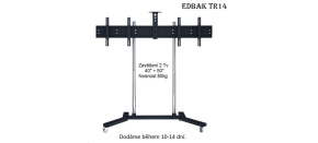 Profesionální stojan na 2 Tv 40-50" vedle sebe, vhodný na prezentace, výstavy, konference, EDBAK TR14 - držák
