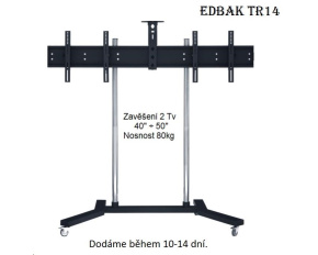 Profesionální stojan na 2 Tv 40-50" vedle sebe, vhodný na prezentace, výstavy, konference, EDBAK TR14 - držák