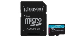 Kingston MicroSDXC karta 1TB Canvas Go! Plus, R:170/W:90MB/s, Class 10, UHS-I, U3, V30, A2 + Adaptér