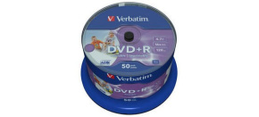 VERBATIM DVD+R(50-Pack)Spindle/Printable/16x/4.7GB/DLP