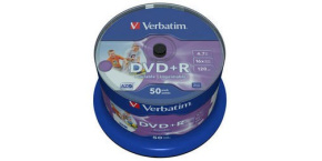 VERBATIM DVD+R(50-Pack)Spindle/Printable/16x/4.7GB/DLP