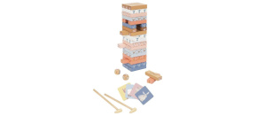 Dřevěná věž Jenga se zvířátky z farmy