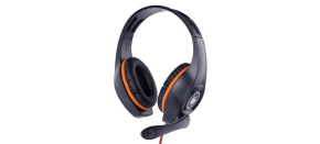 GEMBIRD sluchátka s mikrofonem GHS-05-O, gaming, černo-oranžová, 1x 4-pólový 3,5mm jack