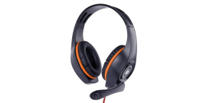 GEMBIRD sluchátka s mikrofonem GHS-05-O, gaming, černo-oranžová, 1x 4-pólový 3,5mm jack