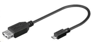 PREMIUMCORD Redukce USB 2.0 A - Micro B OTG, kabel (F/M, On The Go kompatibilní)