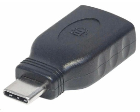 Manhattan USB adaptér, USB 3.1 Gen 1, USB-C Male na USB-A Female, 5 Gbps, černá