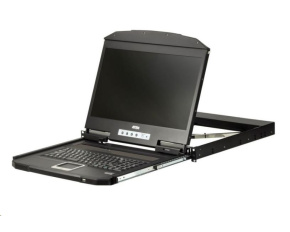 ATEN ultra short console, 18.5" LED LCD, rack 19", klávesnice, touchpad, HDMI/USB