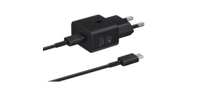 Samsung síťová nabíječka EP-T2510XBE + kabel USB-C, 25W, černá