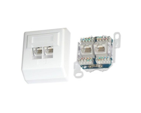 Zásuvka Profi UTP 2x RJ45 Cat5E, krone, na omítku