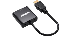 PremiumCord převodník HDMI na VGA se zvukem 3,5mm stereo jack, černá