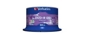 VERBATIM DVD+R(50-pack)/Double Layer/Spindle/ 8X 8.5GB Matt Silver