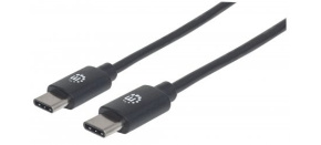 MANHATTAN kabel Hi-Speed USB-C, Type-C Male to Type-C Male, 0,5m, černý