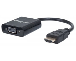 MANHATTAN převodník z HDMI na VGA (HDMI Male to VGA Female, black, Polybag)