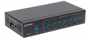 Manhattan hub, 7-portů, USB 3.0 Type-A, černá