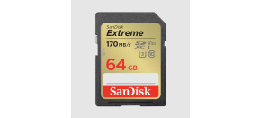 SanDisk SDXC karta 64GB Extreme (170 MB/s Class 10, UHS-I U3 V30)
