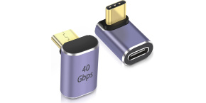 PremiumCord Adaptér USB-C na USB-C, USB 4.0, zahnutý 90°