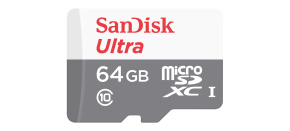 SanDisk MicroSDXC karta 64GB Ultra (R:100/W:100 MB/s, UHS-I, C10) + adaptér