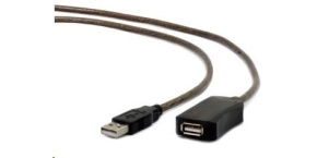 GEMBIRD USB 2.0 aktivní prodlužka, 10m, černá