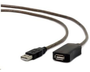 GEMBIRD USB 2.0 aktivní prodlužka, 10m, černá