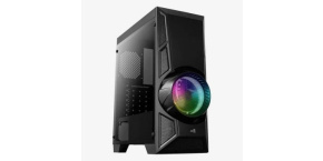 AEROCOOL skříň AeroEngine RGB, Mid tower, 1x USB 3.0, 2x USB 2.0, 2x audio, bez zdroje