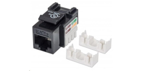 Intellinet Cat5e Keystone Jack, UTP, Black, Punch-down