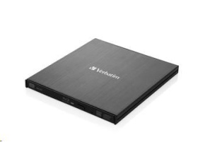 VERBATIM externí mechanika Slimline Blu-ray Rewriter USB 3.0 Zdarma BR Disc 25GB (CD DVD BD Mdisc) +NERO