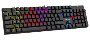 C-TECH mechanická klávesnice Morpheus, casual gaming, CZ/SK, červené spínače, RGB podsvícení, USB