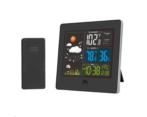 Solight TE80 meteostanice, barevný LCD, teplota, vlhkost,RCC, černá