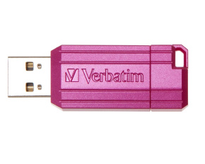 VERBATIM Flash Disk 16GB Hi-Speed Store 'n' Go, Pinstripe, USB 2.0, Hot růžová