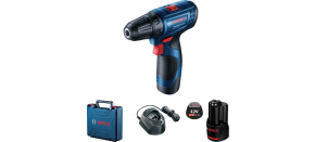 BOSCH GSR 120-LI, akumulátorový vrtací šroubovák, 0 – 400 / 0 – 1.500 ot/min, 8 mm, 2x akumulátor GBA 12V 2.0Ah