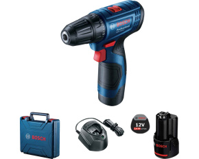 BOSCH GSR 120-LI, akumulátorový vrtací šroubovák, 0 – 400 / 0 – 1.500 ot/min, 8 mm, 2x akumulátor GBA 12V 2.0Ah