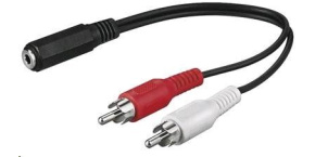 PREMIUMCORD Kabel audio 3,5mm Jack - 2x Cinch 1,5m (F/M, stereo)