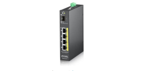 Zyxel RGS100-5P 5-port Gigabit PoE switch, 4x GbE + 1x SFP, PoE budget 120W, DIN rail/Wall mount, IP30