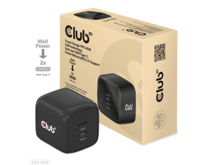 Club3D cestovní nabíječka PPS 45W GAN technologie, Dual port USB Type-C, Power Delivery(PD) 3.0 Support