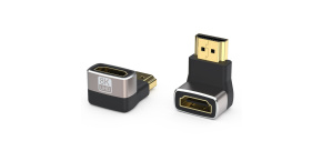 PREMIUMCORD Adaptér spojka 8K HDMI A - HDMI A, F/M, zahnutá do pravého úhlu 90°