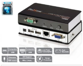 ATEN Extender PC-konzole na 150m USB až 1920x1200 bodů / surge