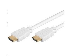 PremiumCord HDMI High Speed + Ethernet kabel,bílý, zlacené konektory, 15m