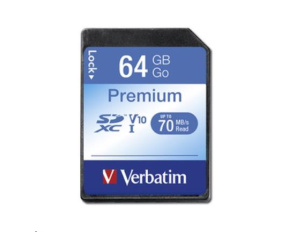 VERBATIM SDXC karta 64GB Class 10, UHS-1 (R:70/W:10 MB/s)