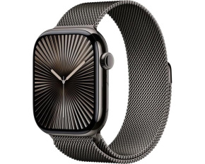 Apple Watch Series 10 GPS + Cellular 46mm Slate Titanium Case with Slate Milanese Loop - S/M