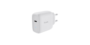 TRUST nabíječka 45W Maxo, USB-C, Nabíječka do zdi, 2m USB-C kabel, bílá