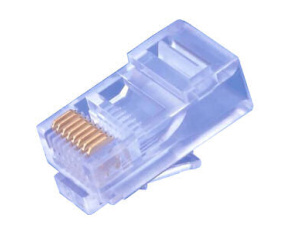 Konektor UTP RJ45 (8p8c), Cat5E, 30µm, licna(lanko) - 100 ks