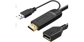 PremiumCord Adaptér HDMI 2.0 na DisplayPort 1.2 rozlišení 4K@60Hz 25cm