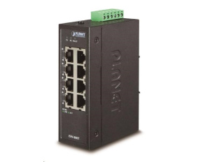 Planet ISW-800T, switch, 8x 10/100Base-TX, ESD, DIN, IP30, -40~75°C