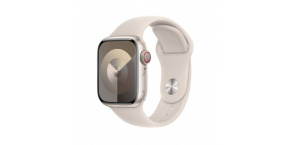 APPLE Watch Series 9 GPS + Cellular 45mm Starlight Aluminium Case with Starlight Sport Band - S/M