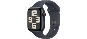 Apple Watch SE (2024) GPS + Cellular 44mm Midnight Aluminium Case with Midnight Sport Band - S/M