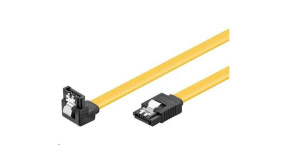 PREMIUMCORD Kabel SATA 3.0 datový 50cm lomený 90°, kovové západky