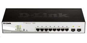 D-Link DGS-1210-10P 10-port Gigabit Smart+ PoE Switch, 8x GbE PoE+, 2x SFP, PoE 65W, fanless