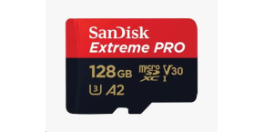 SanDisk micro SDXC karta 128GB Extreme PRO (200 MB/s Class 10, UHS-I U3 V30) + adaptér