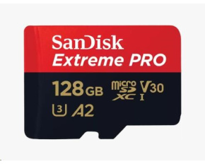 SanDisk micro SDXC karta 128GB Extreme PRO (200 MB/s Class 10, UHS-I U3 V30) + adaptér